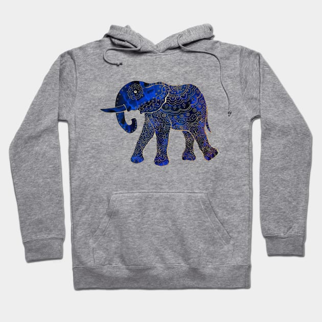 Blue Watercolor Mama Elephant Hoodie by Heartsake